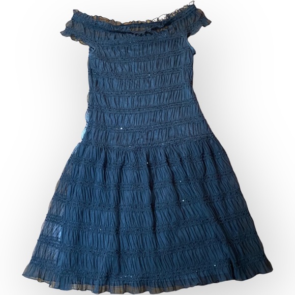 Nine West Sparkle Sequin Stretchy Black Party Dress Size 10 - Picture 5 of 10